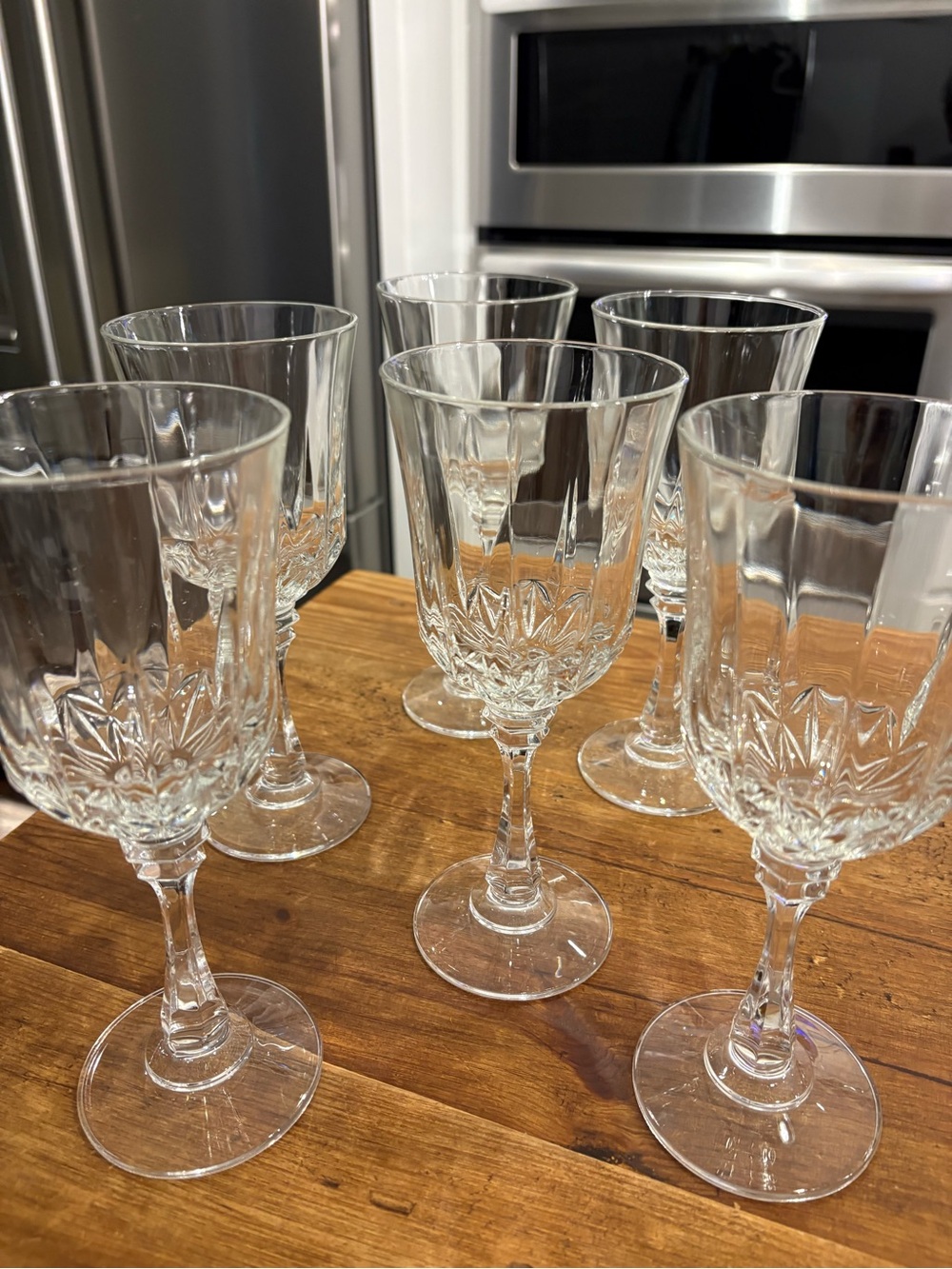 Brighton by Toscany Crystal Stemmed Water Goblets Glasses - Set of 6
